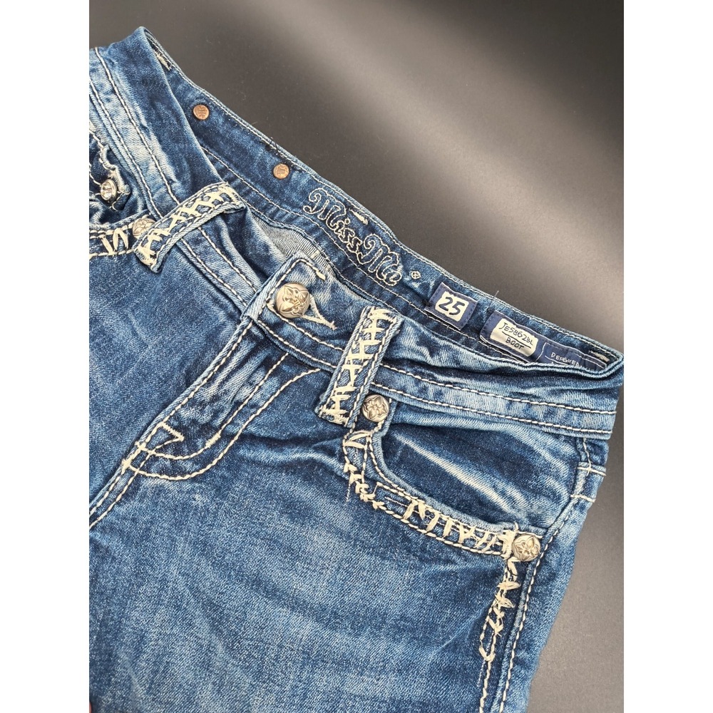 Miss Me Y2K Bootcut Embellished Jeans Size 25 Size XS/S Light Wash JE5862BL